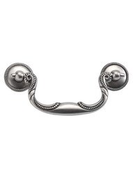 Manor House Decorative Swan-Neck Bail Pull with Roped Rosettes - 3 1/2" Center-to-Center